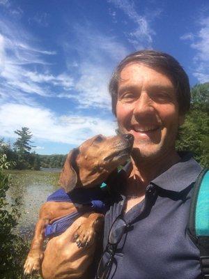 Dr. George Sarle and his beloved dog, Lola.