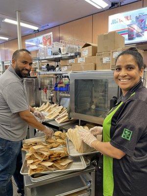 Vinod and Saroyan are hard at work!!! Very happy workers!!