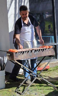 3/17/24 Yummy kabobs cooked outside for local fundraiser