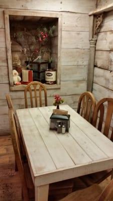 Rustic and quaint dining nook.