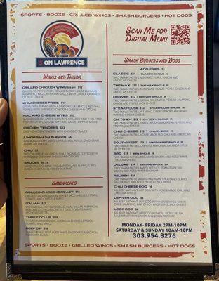 Food menu