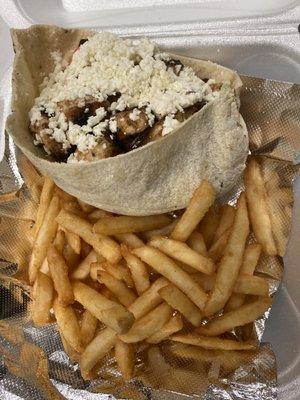 Chicken sandwich and French fries