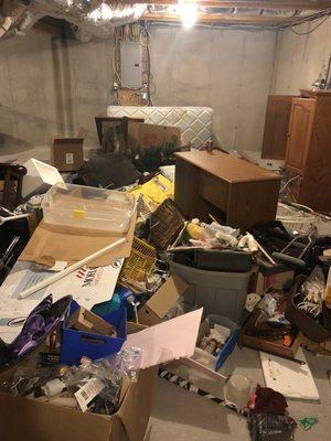 Your basement look like this? We can help call Dan's Dump Runs for all your debris removal needs. (860)-389-6329