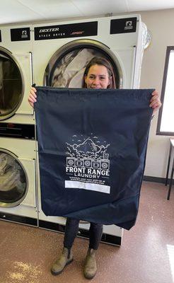 Free laundry bag with reoccurring service (weekly or biweekly), plus $.30 off per lb!