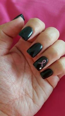 Loving my nails for breast cancer month!