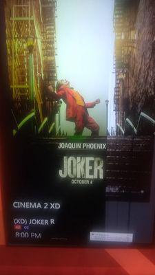 Joker poster at the cinema.