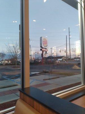 Burger King Sign from dining room area.