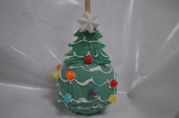 Christmas Tree Caramel Apple