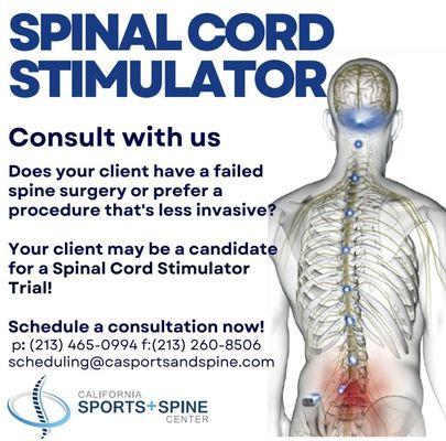 Schedule your spinal cord stimulator trial today!