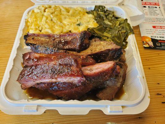 Mac & Cheese, Collard Greens, Ribs and Brisket.. Well worth $30.00