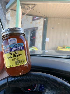 They sell local honey here! It's by the registers