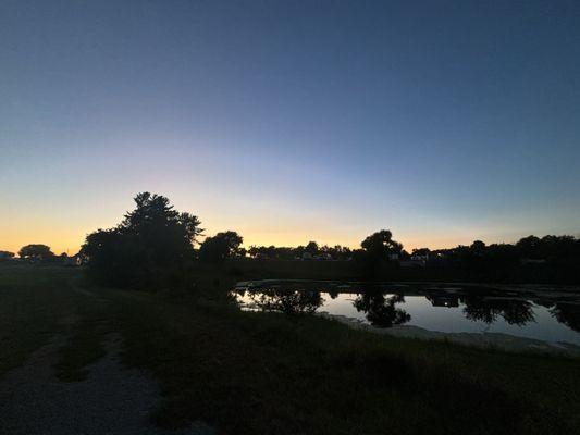 Sunset over the fish pond