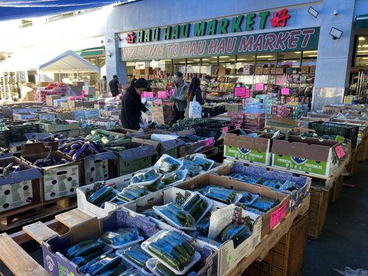 Produce being sold outside