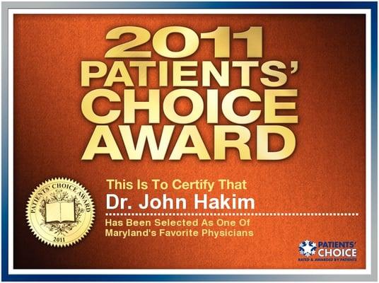 2011 Patient's Choice Award