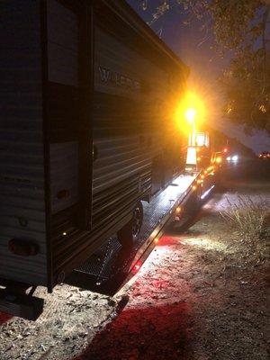 Anacapa loading our trailer on flatbed