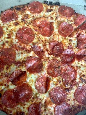 Pepperoni and cheese thin crust