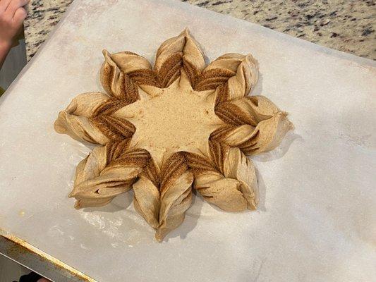 Star bread I made at home after learning how to make it in class. A big hit for our Christmas party