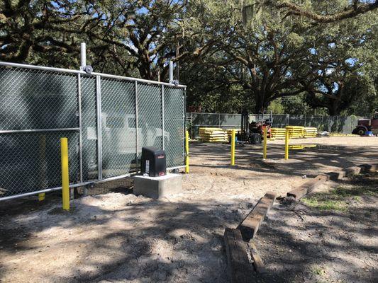 New gates and bollards at UPS storage on Old Kong's rd.