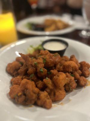 Fried Cauliflower with Buffalo sauce