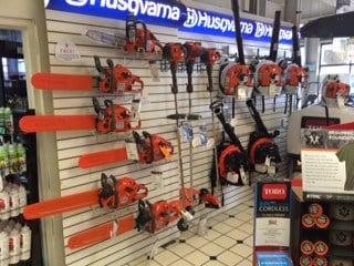 Husqvarna Chainsaws and Trimmers.  Stihl and Echo Backpack Blowers.