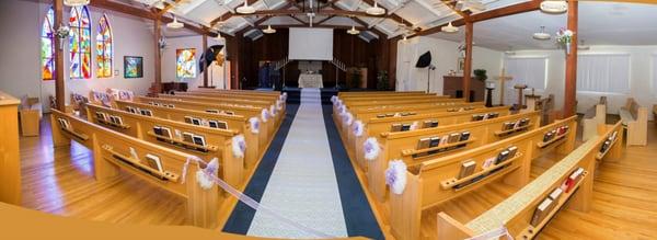 Full Chapel Shot at Wedding Ceremony