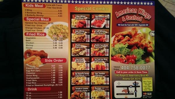 Take out menu (back)