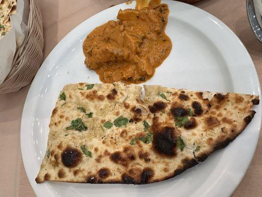 Garlic Naan and Butter Chicken