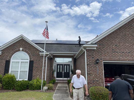 20 panel installation near Wilmington NC. Mr. Ray has solar + Generac PWRCell battery back up at his home.