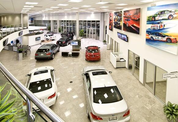 The inside of our showroom is breathtaking...its lined in windows entirely and stocked with some of our best BMW options