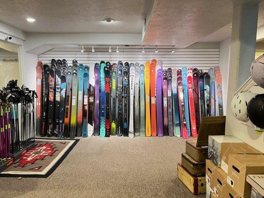 Skis and Boots Downstairs