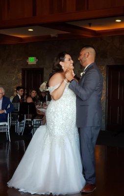 Our first dance in my beautiful hair