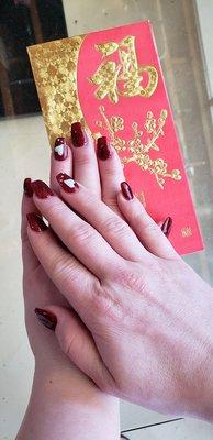 Valentine's day and Chinese New Year nails  I love it!