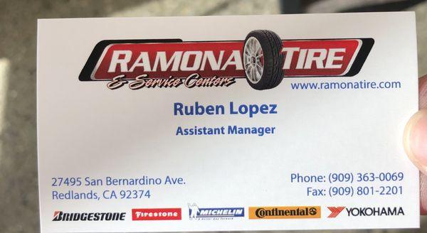 Business card for Ruben Lopez