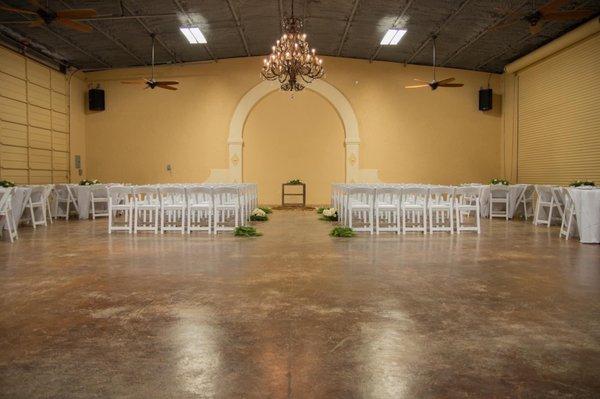 Indoor intimate ceremony and reception space