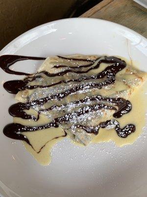 Dark chocolate crepe (half order) - strawberry filled