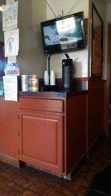 Tv and coffee for their customers