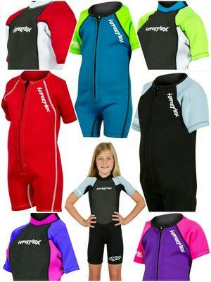 These bright and durable children swimsuits and wetsuits  will keep kids warm