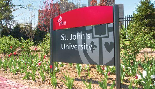 St. John's University Exterior Signage