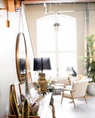 Entrance into airy private loft