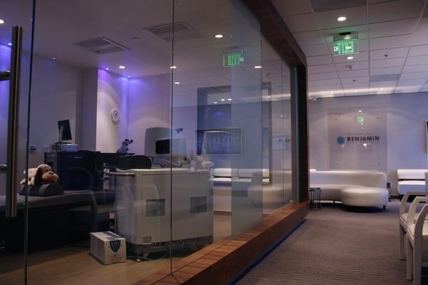 Glass enclosed Climate Controlled All LASER LASIK suite at Benjamin Eye Institute in Los Angeles