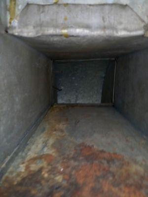 After photo of upstairs air duct.