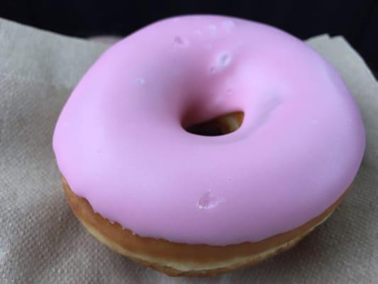 Strawberry frosted donut, yum!