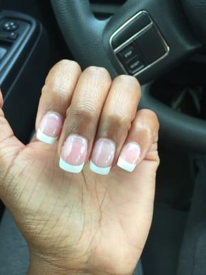 Acrylic overlay with French paint (no gel)