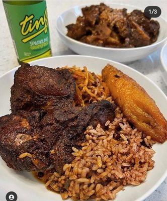 Brown stew chicken