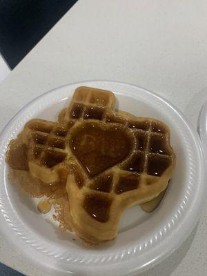 The great state of texas heart cinnamon waffle