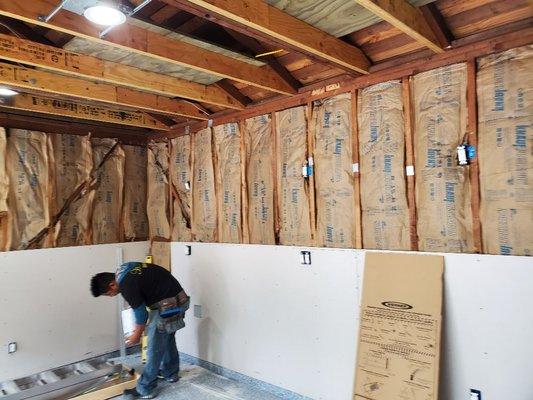 Insulation and drywall