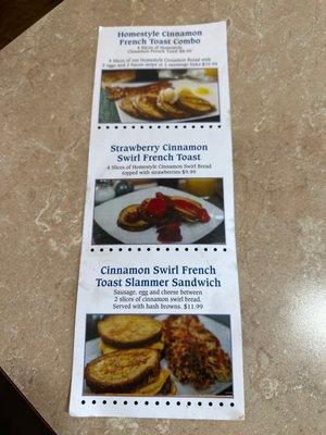 Breakfast specials