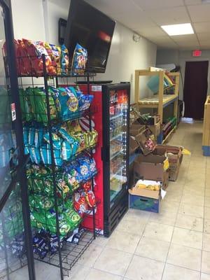 VARIETY OF CHIPS AND SODA TO CHOOSE FROM