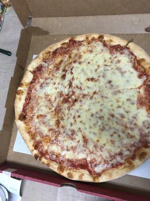 Large pizza: extra cheese on one half.