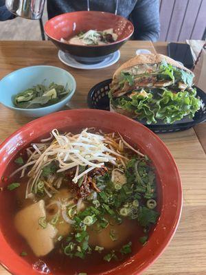 Chicken pho and chicken banh mi